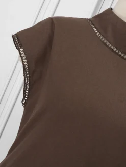 Women Hollow Lace Splice High Neck Cotton Plain Dress 14 Women Hollow Lace Splice High Neck Cotton Plain Dress -Zanzea Shop 3f37ef61 774f 4be0 a8db f243198041bf