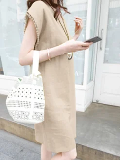 Solid Crew Neck Short Sleeve Loose Dress For Women -Zanzea Shop 3faaa3d4 4a37 459d 8945 e4fc4abbb382