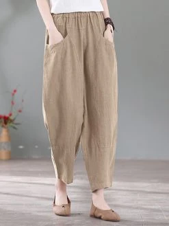 Solid Pocket Casual Cotton Pants -Zanzea Shop 41cd01c2 43eb 46e9 b8a7 dc8cfe8187f7