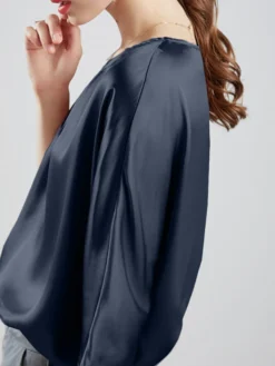 Solid Loose Dolman Sleeve Satin Crew Neck Women Blouse 16 Solid Loose Dolman Sleeve Satin Crew Neck Women Blouse -Zanzea Shop 42593de3 b536 4101 86c1 a2d405b1d843