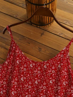 Women Ditsy Floral Print Ruffle Hem Bohemian Spaghetti Strap Dress -Zanzea Shop 42ea44b3 c900 4f2c 83b7 d2d7f492db88