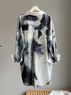 Ink Print Long Sleeve Pocket Button Front Lapel Shirt -Zanzea Shop 432de7c3 44c3 41cc 90d4 9d67c7472077