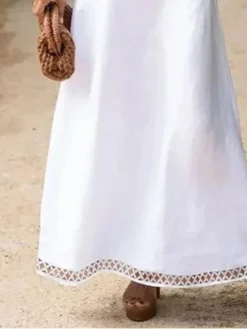 Women Plain Hollow Out V-Neck Cotton Sleeveless Dress -Zanzea Shop 4384d28f a7a2 475e 9384 23cb86aa9bf0