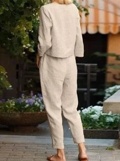 Solid Long Sleeve Pocket Knotted Two Pieces Suit 11 Solid Long Sleeve Pocket Knotted Two Pieces Suit -Zanzea Shop 4386582f 634e 4c59 b6fe fcbc18ce83d6