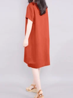 Solid Pocket Short Sleeve Crew Neck Vintage Dress 16 Solid Pocket Short Sleeve Crew Neck Vintage Dress -Zanzea Shop 440c494a 599b 44fe 8402 69e550188ad5