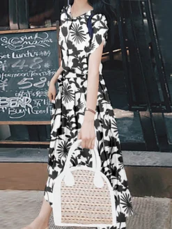 Flower Print Button Front V-neck Casual Dress With Belt -Zanzea Shop 44b2682c 5eb8 4697 80fd 15a2e15255bb