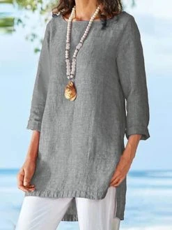 Women Solid Cotton High-Low Hem Long Sleeve Blouse 10 Women Solid Cotton High-Low Hem Long Sleeve Blouse -Zanzea Shop 45c7f9b6 bb20 4a9b afe8 dd1bf2ed87f0