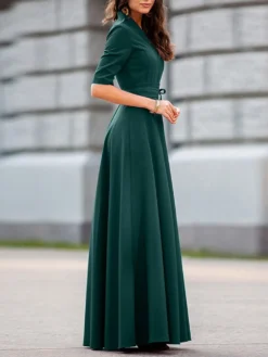 Solid V-neck Half Sleeve Swing Maxi Dress With Belt 17 Solid V-neck Half Sleeve Swing Maxi Dress With Belt -Zanzea Shop 4647d7a4 05a1 4124 832e 75e1063b8292