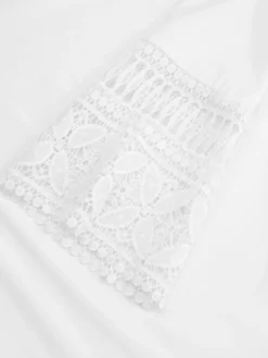 Casual Solid Color Lace Bell Sleeve O-neck Plus Size Blouse For Women -Zanzea Shop 46d24ba2 069b 49e2 b1c8 9b118a7275de