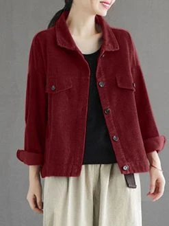 Solid Corduroy Long Sleeve Lapel Jacket For Women -Zanzea Shop 4763acf1 d322 4e35 b117 ab4d0153b808