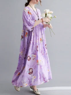 Painted Geometry Print Loose 3/4 Length Sleeve O-neck Vintage Dress 23 Painted Geometry Print Loose 3/4 Length Sleeve O-neck Vintage Dress -Zanzea Shop 485c4045 64bf 4eaa be8b 357f403237ec