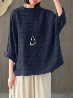 Vintage Plaid Long Sleeve Plus Size Baggy Blouse With Pockets -Zanzea Shop 497d1f20 a556 47b2 bf2b fda69ffee11c