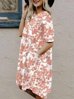 Random Allover Leaves Print Pocket Short Sleeve Button Dress -Zanzea Shop 498fb708 9dcb 4f8f 8fac 6f60c14f2e81