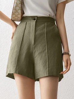 Solid Pocket Button Zip Front Wide Leg Shorts -Zanzea Shop 49df53f4 9f8e 44ef bdd1 a2ab169835c8
