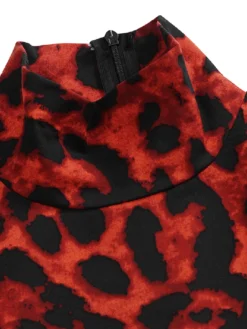 Leopard Print Zip Front High Neck Plus Size Long Dress For Women -Zanzea Shop 49eb207a 91b7 412b afcf 25caf99c2581