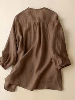 Solid V-neck Pocket Button Front High-low Hem Blouse -Zanzea Shop 4aedc84e bcb8 4a0b aeed ca3ae31b74f9