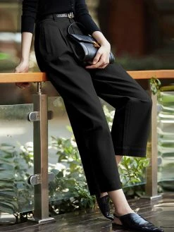 Solid Pocket Straight Leg Tailored Pants For Women -Zanzea Shop 4af75d00 4c68 4da7 a5ce fb2b2f37b42f