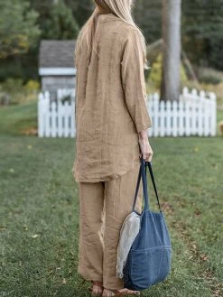 Solid Pocket Long Sleeve Lapel Two Pieces Suit -Zanzea Shop 4b7ed060 4a3a 4900 9e36 71adca08cbd8