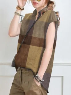 Plaid Short Sleeve Lapel Collar Blouse 11 Plaid Short Sleeve Lapel Collar Blouse -Zanzea Shop 4bcec4b4 1fe6 4ee1 ab5e 72a69ff22a6e