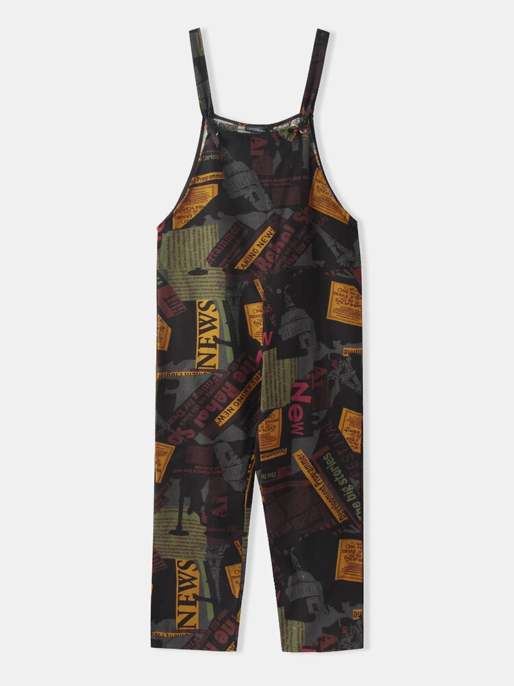 Print Strap Sleeveless Plus Size Jumpsuit With Pockets 7 Print Strap Sleeveless Plus Size Jumpsuit With Pockets - Image 7