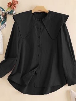 Solid Lapel Long Sleeve Button Women Blouse 5 Solid Lapel Long Sleeve Button Women Blouse -Zanzea Shop 4cab6dc4 f50f 4d00 9384 e25204e69b07
