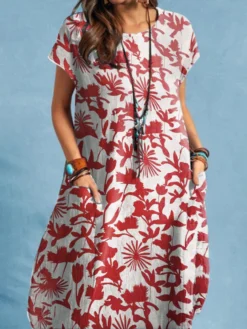 Plants Print Pocket Short Sleeve Crew Neck Casual Dress 13 Plants Print Pocket Short Sleeve Crew Neck Casual Dress -Zanzea Shop 4cae5e83 c36f 44ed 9e35 4d8d1f092756