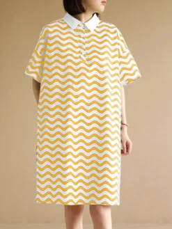 Chevron Pattern Pocket Button Lapel Short Sleeve Casual Dress -Zanzea Shop 4dd9e38c 03b4 4c2d b717 7ba61bf1db39