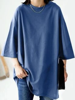 Solid Crew Neck Loose Casual 3/4 Sleeve T-shirt 12 Solid Crew Neck Loose Casual 3/4 Sleeve T-shirt -Zanzea Shop 4deed094 1d3f 421f 938b 12a42901bd3b