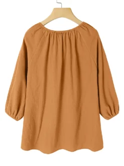 Solid Color Knotted Puff Sleeve Plus Size Blouse For Women -Zanzea Shop 4e890826 d73a 401a be85 8091bf0beb82