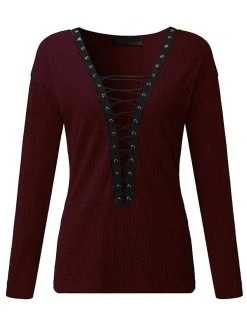 Criss-Cross Long Sleeve V-neck Blouses 21 Criss-Cross Long Sleeve V-neck Blouses -Zanzea Shop 4f33172a 6947 488d bdae 09a506d3d646