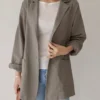 Casual Solid Color Lapel Long Sleeve Plus Size Jackets With Button