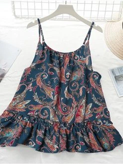 Paisley Print Spaghetti Strap Cami For Women -Zanzea Shop 50171071 3289 4aff 8a47 05c4d53068f1