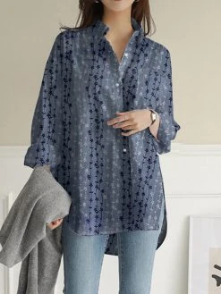 Women Floral Print Lapel High-Low Hem Long Sleeve Shirt 8 Women Floral Print Lapel High-Low Hem Long Sleeve Shirt -Zanzea Shop 5025c1f3 4f91 4f0d 9414 bf24c249a36f