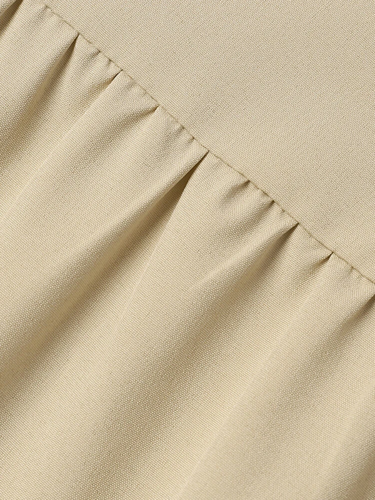 Solid Crew Neck A-line 3/4 Sleeve Casual Dress 8 Solid Crew Neck A-line 3/4 Sleeve Casual Dress - Image 8