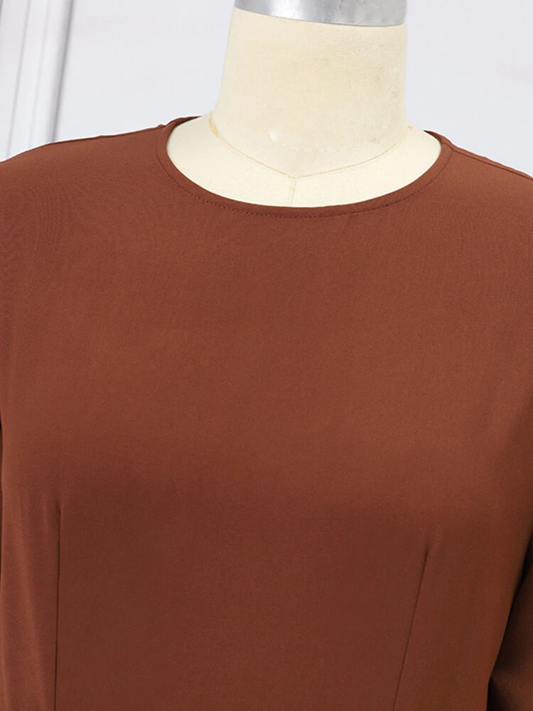 Women Solid Pleated Short Sleeve Wide Leg Jumpsuit 6 Women Solid Pleated Short Sleeve Wide Leg Jumpsuit - Image 6