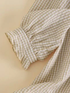 Women Plaid Seersucker Button Front Casual 3/4 Sleeve Shirt -Zanzea Shop 52855039 63f0 4202 8796 f1fbd5e869f8