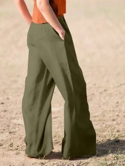 Casual Solid Pocket Wide Leg Pants For Women -Zanzea Shop 52fcfa34 9b27 48c1 9ff5 18e44a5578c0