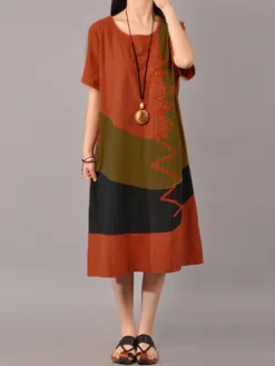 Vintage Print Patchwork Plus Size Dress 10 Vintage Print Patchwork Plus Size Dress -Zanzea Shop 53828f64 eeb4 44bc bc8a 4385443c386c