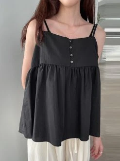 Women Solid Button Detail Cotton Casual Spaghetti Strap Cami 14 Women Solid Button Detail Cotton Casual Spaghetti Strap Cami -Zanzea Shop 54752389 62a2 4a92 b131 a3ed0705a715