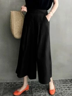 Solid Loose Pocket Elastic Waist Wide Leg Pants 13 Solid Loose Pocket Elastic Waist Wide Leg Pants -Zanzea Shop 54a675cf 1247 4819 822f 4890924c4ea6