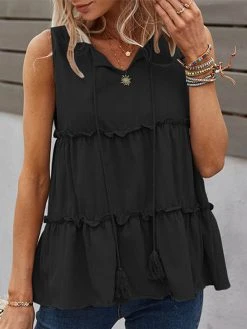 Women Lettuce Trim Tiered Tie Neck Sleeveless Tank Top 15 Women Lettuce Trim Tiered Tie Neck Sleeveless Tank Top -Zanzea Shop 54ae5aed a3fc 47e9 9bb2 f08cb0adcc43