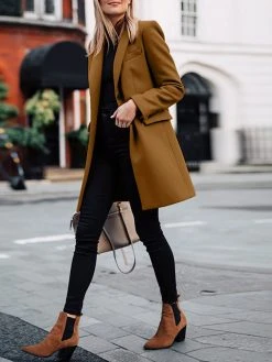 Solid Long Sleeve Buttton Lapel Midi Coat For Women -Zanzea Shop 56267b32 9d8e 4763 a347 ef29d11d3202