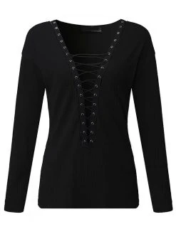 Criss-Cross Long Sleeve V-neck Blouses 22 Criss-Cross Long Sleeve V-neck Blouses -Zanzea Shop 562d75e6 c5db 49e0 baab 455b4b73ebe3