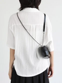 Solid Textured Half Sleeve Button Front Lapel Shirt 12 Solid Textured Half Sleeve Button Front Lapel Shirt -Zanzea Shop 56f3fc91 6eeb 4360 9e46 4a7875d467e1