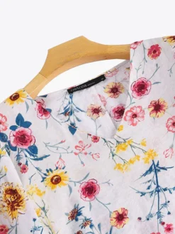 Women Floral Print V-Neck Layered Bell Sleeve Dress -Zanzea Shop 577dd8a5 6261 43b5 8e58 195513f5d792