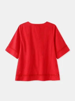 Solid Color O-neck Short Sleeve Plus Size Blouse -Zanzea Shop 57828f8c 5ca0 40cb bb78 d35e94035a98