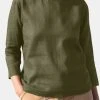 Solid Long Sleeve Casual Crew Neck Blouse For Women