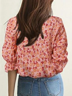 Random Allover Print Crew Neck 3/4 Sleeve Casual Blouse -Zanzea Shop 5ad8acfa 2f8a 4995 8b0c 520a0ee12732