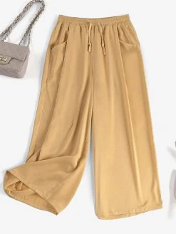 Women Solid Drawstring Waist Casual Wide Leg Pants 15 Women Solid Drawstring Waist Casual Wide Leg Pants -Zanzea Shop 5b7aa6f3 1865 4e64 8ae0 7d8799ca1be4