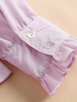 Stripe Print Ruffle Trim Button Front Long Sleeve Blouse 21 Stripe Print Ruffle Trim Button Front Long Sleeve Blouse -Zanzea Shop 5c15de43 8cc4 4cc4 81d1 0bd3743d6c29